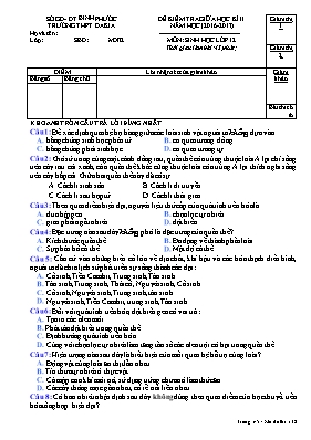 Đề kiểm tra giữa học kì II Sinh học 12 - Mã đề 132 - Năm học 2016-2017 - Trường THPT Đa Kia